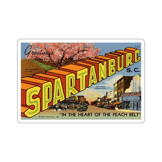 Spartanburg SC (Greeting Cards) STICKER Vinyl Die-Cut Decal-6 Inch-The Sticker Space
