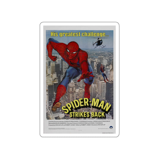 SPIDER-MAN STRIKES BACK 1976 Movie Poster STICKER Vinyl Die-Cut Decal-White-The Sticker Space