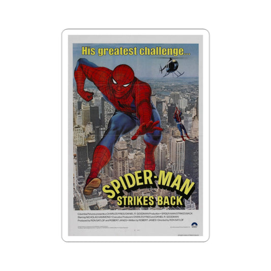 Spider Man Strikes Back 1978 Movie Poster STICKER Vinyl Die-Cut Decal-2 Inch-The Sticker Space