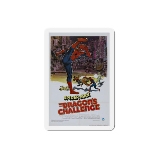 Spider Man The Dragon's Challenge 1979 Movie Poster Die-Cut Magnet-2 Inch-The Sticker Space