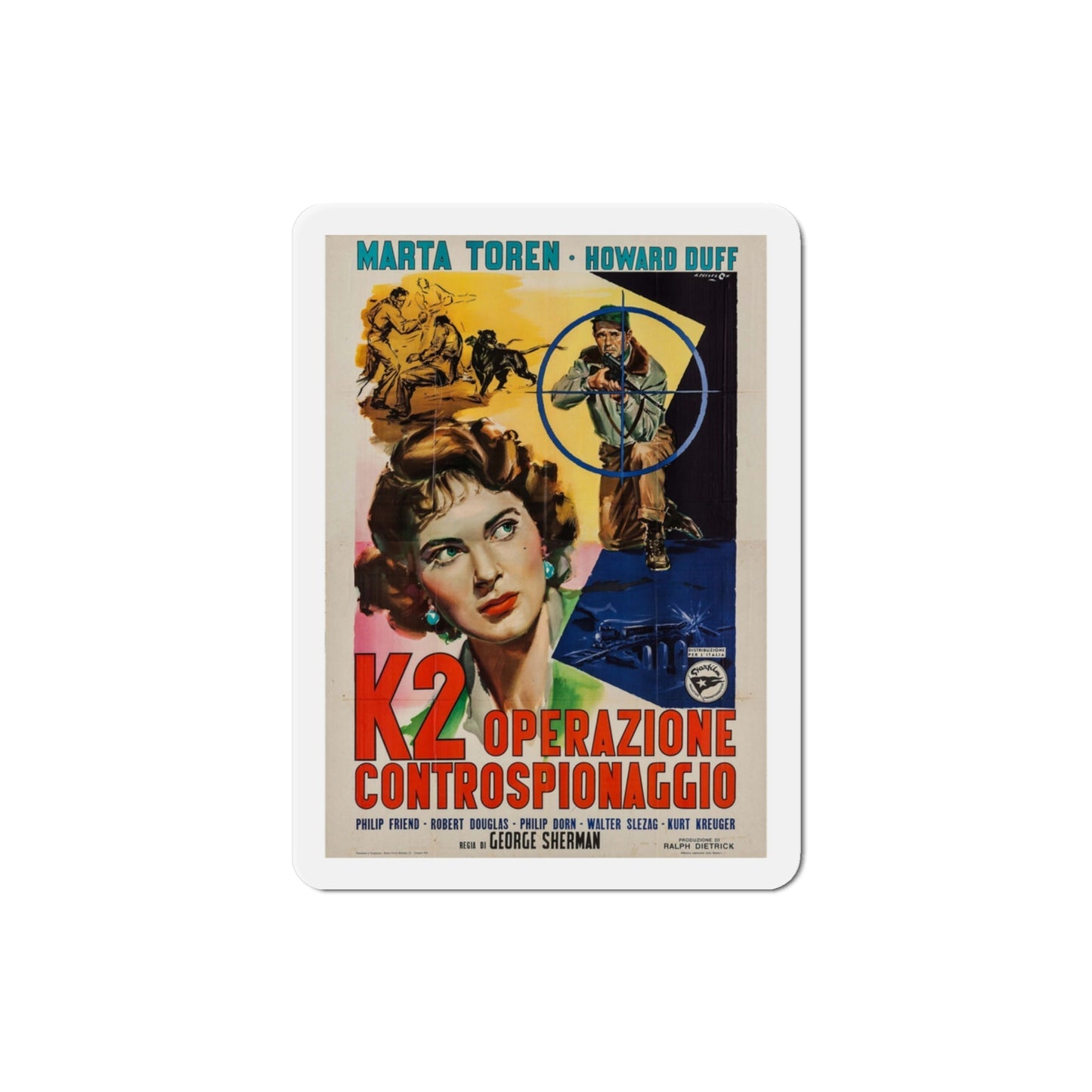 Spy Hunt 1950 v2 Movie Poster Die-Cut Magnet-3 Inch-The Sticker Space