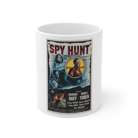 Spy Hunt 1950 v2 Movie Poster - White Coffee Cup 11oz-11oz-The Sticker Space