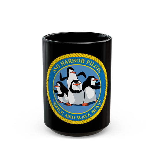 SSO Harbor Pilots Smile and Wave Boys (U.S. Navy) Black Coffee Mug-15oz-The Sticker Space