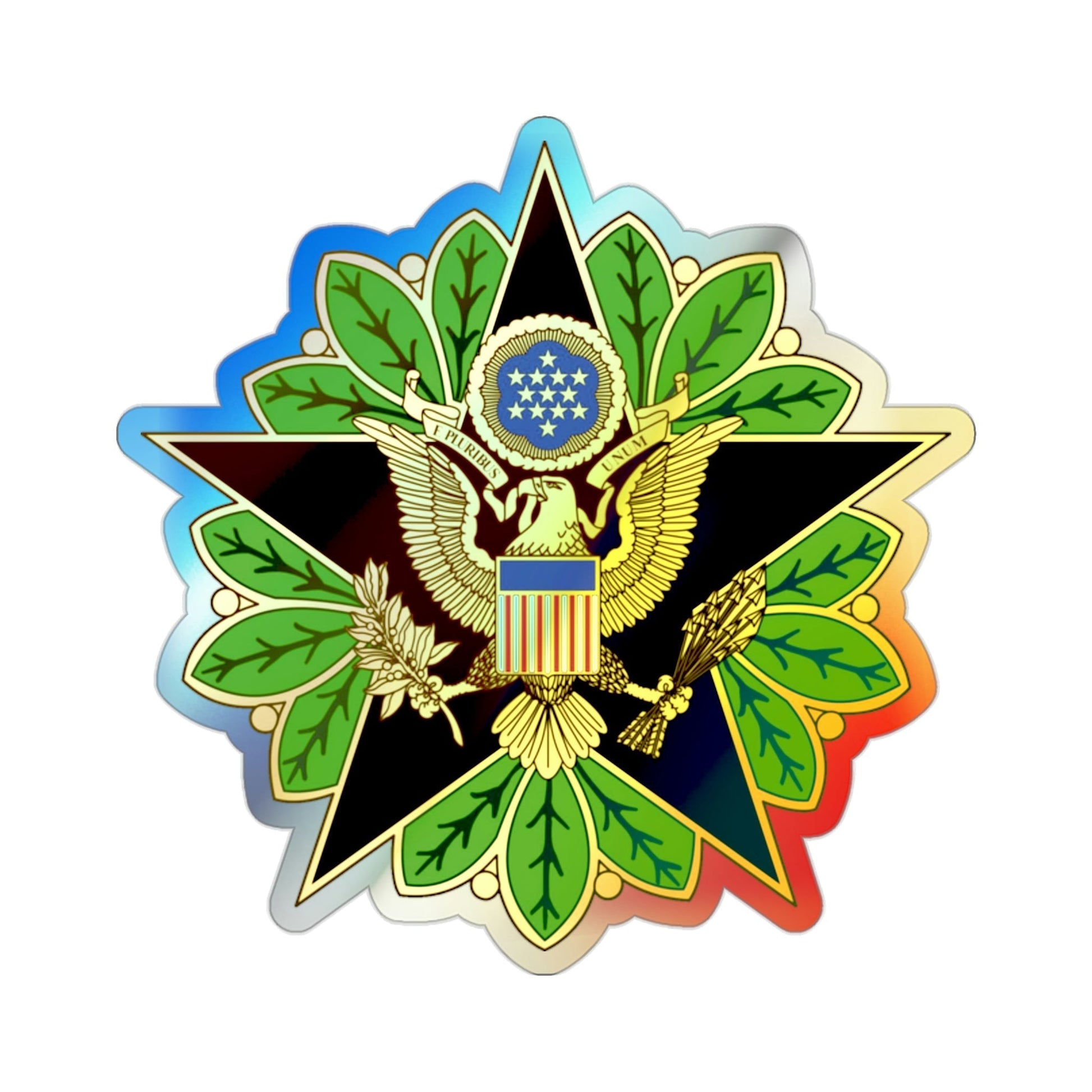 Staff Identification Badge (U.S. Army) Holographic STICKER Die-Cut Vinyl Decal-2 Inch-The Sticker Space