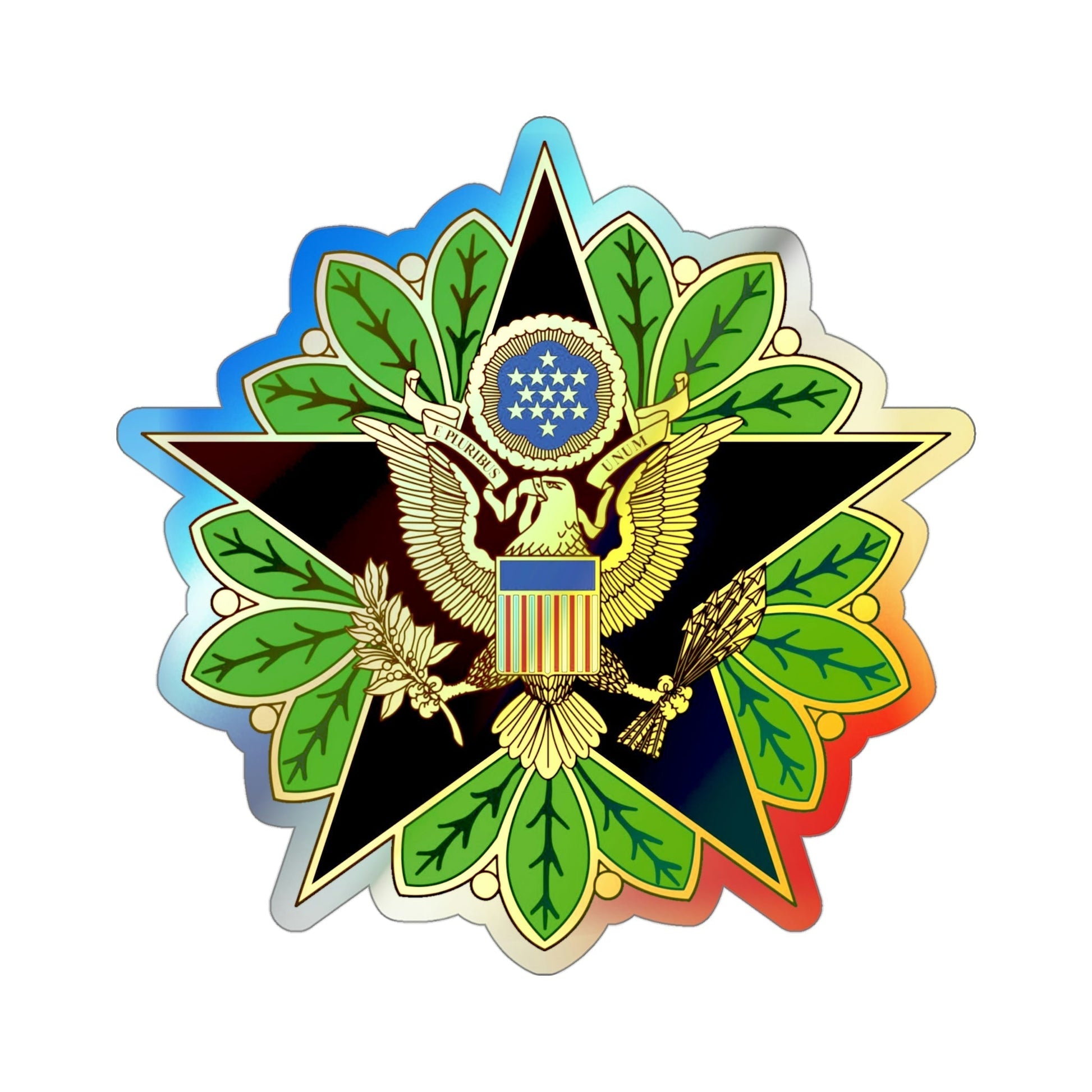 Staff Identification Badge (U.S. Army) Holographic STICKER Die-Cut Vinyl Decal-4 Inch-The Sticker Space