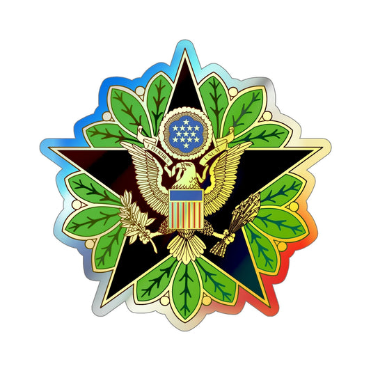 Staff Identification Badge (U.S. Army) Holographic STICKER Die-Cut Vinyl Decal-6 Inch-The Sticker Space