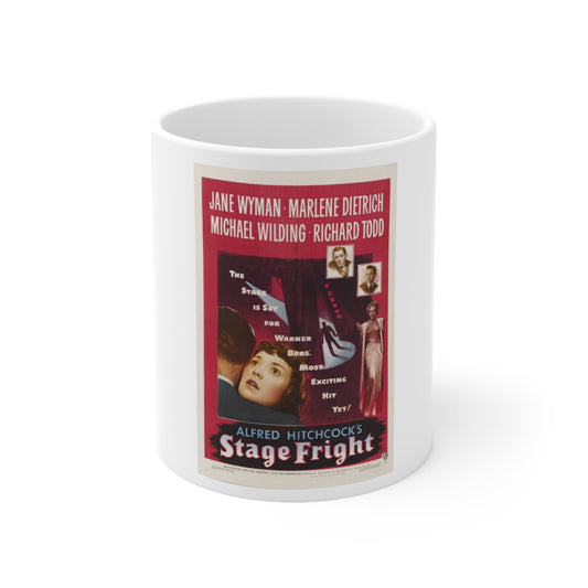 Stage Fright 1950 Movie Poster - White Coffee Cup 11oz-11oz-The Sticker Space