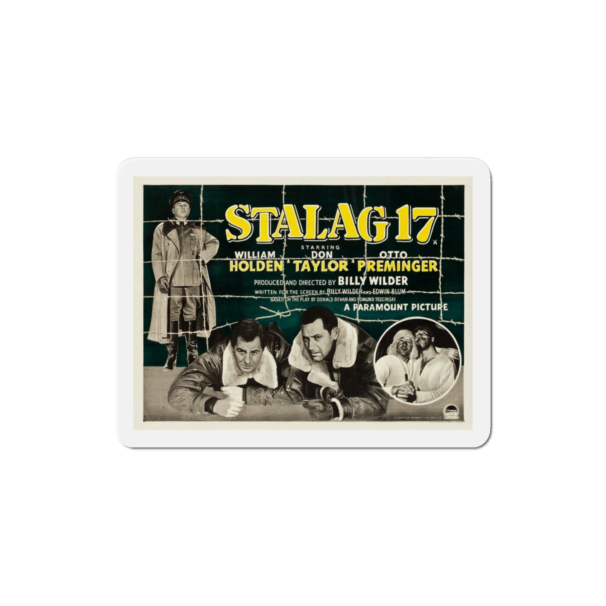 Stalag 17 1953 v2 Movie Poster Die-Cut Magnet-3 Inch-The Sticker Space