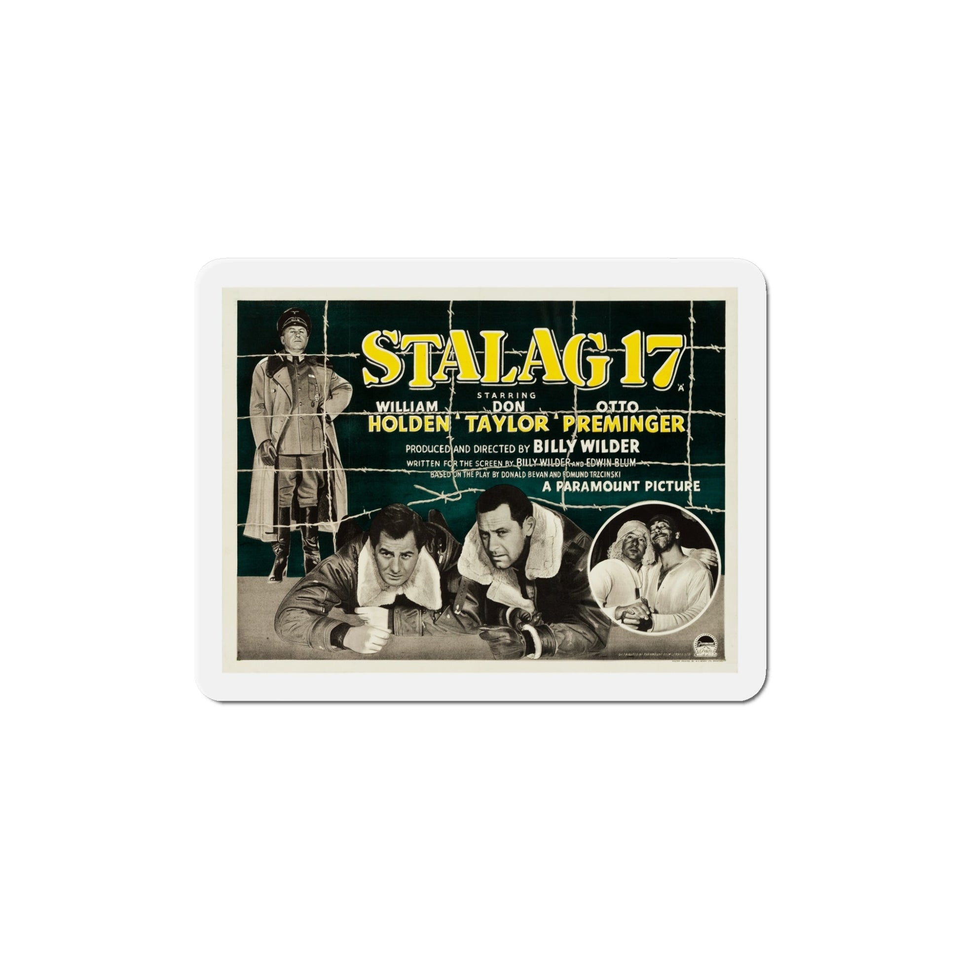 Stalag 17 1953 v2 Movie Poster Die-Cut Magnet-5 Inch-The Sticker Space