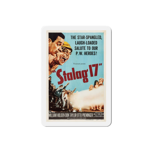 Stalag 17 1953 v3 Movie Poster Die-Cut Magnet-2 Inch-The Sticker Space