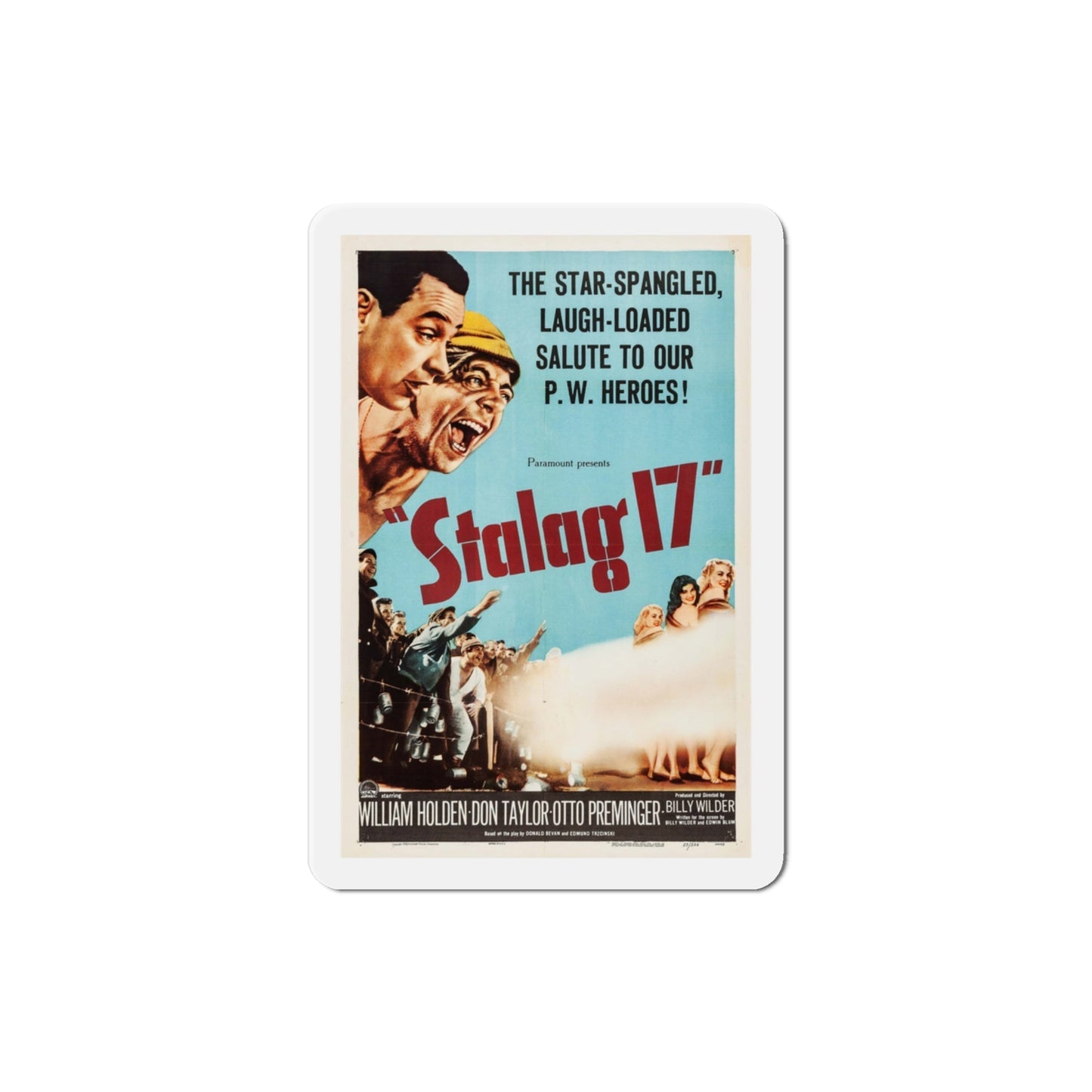 Stalag 17 1953 v3 Movie Poster Die-Cut Magnet-3 Inch-The Sticker Space