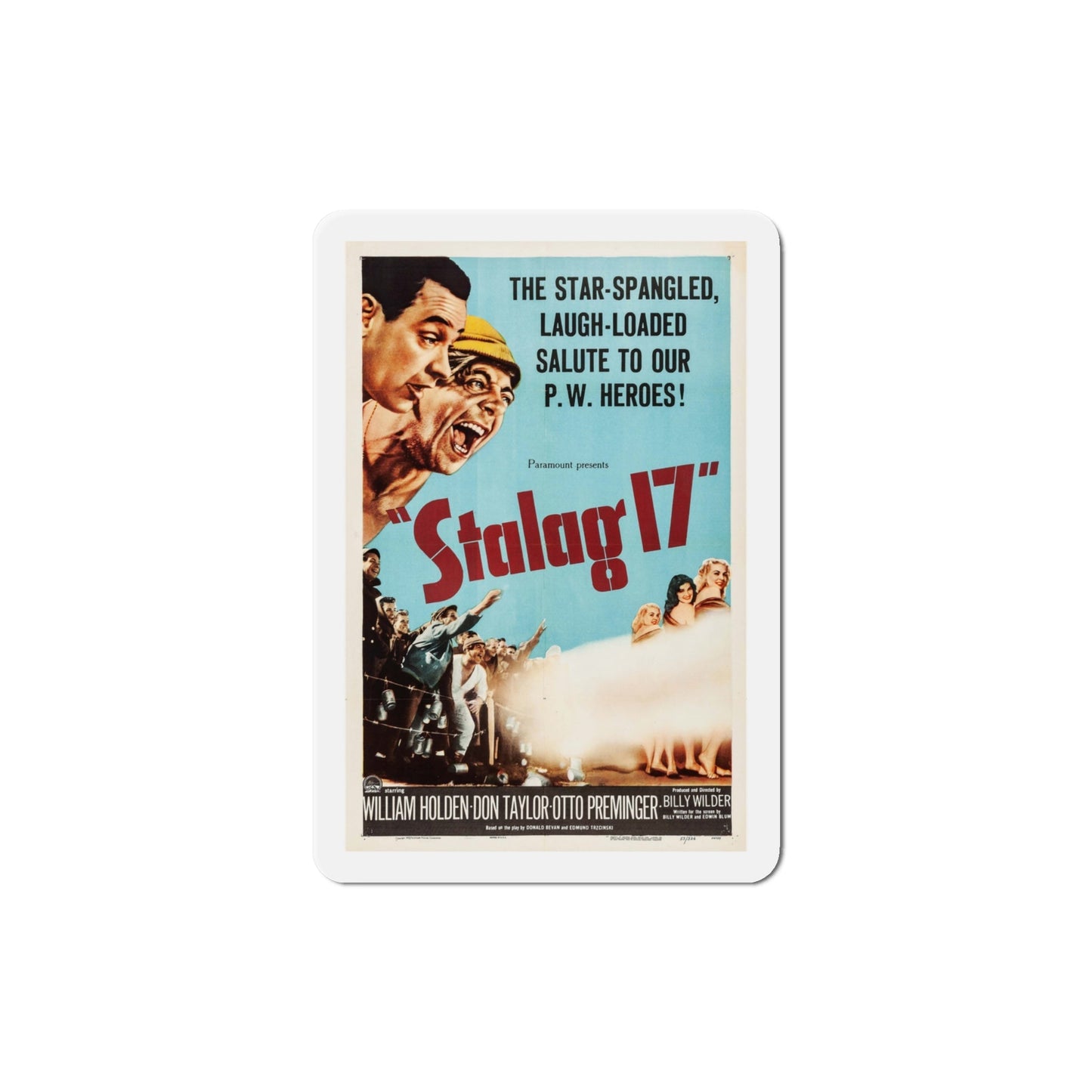 Stalag 17 1953 v3 Movie Poster Die-Cut Magnet-4 Inch-The Sticker Space