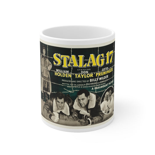 Stalag 17 1953 v3 Movie Poster - White Coffee Cup 11oz-11oz-The Sticker Space