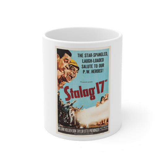 Stalag 17 1953 v4 Movie Poster - White Coffee Cup 11oz-11oz-The Sticker Space