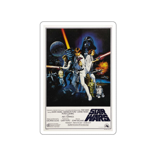 STAR WARS (3) 1977 Movie Poster STICKER Vinyl Die-Cut Decal-White-The Sticker Space