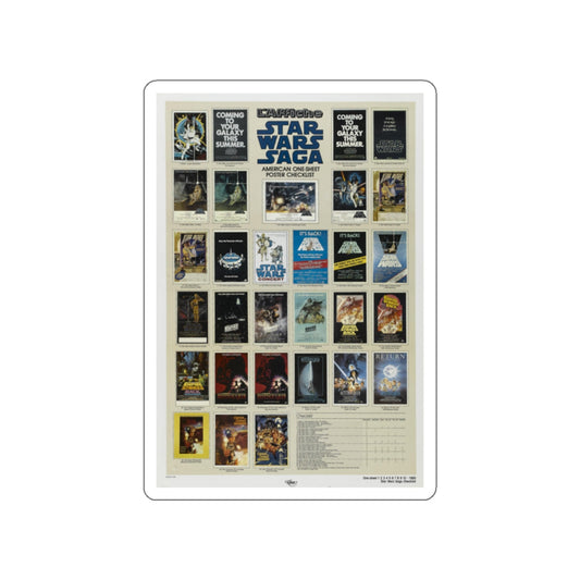 STAR WARS CHECKLIST 1 1977 Movie Poster STICKER Vinyl Die-Cut Decal-White-The Sticker Space