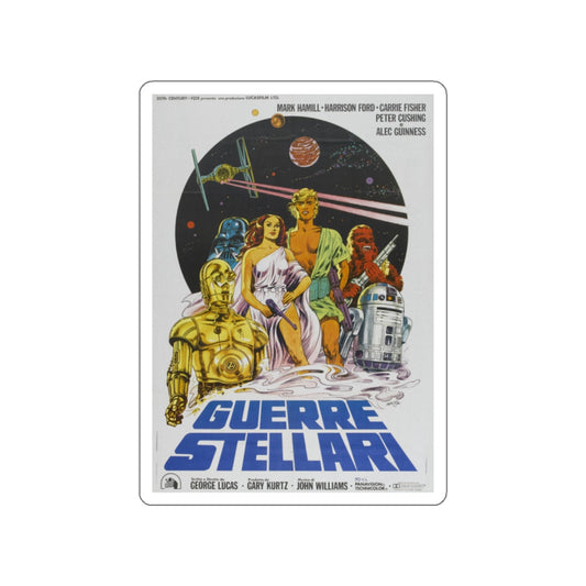STAR WARS (ITALIAN) 1977 Movie Poster STICKER Vinyl Die-Cut Decal-White-The Sticker Space