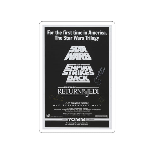 STAR WARS TRILOGY 70MM 1977 Movie Poster STICKER Vinyl Die-Cut Decal-White-The Sticker Space