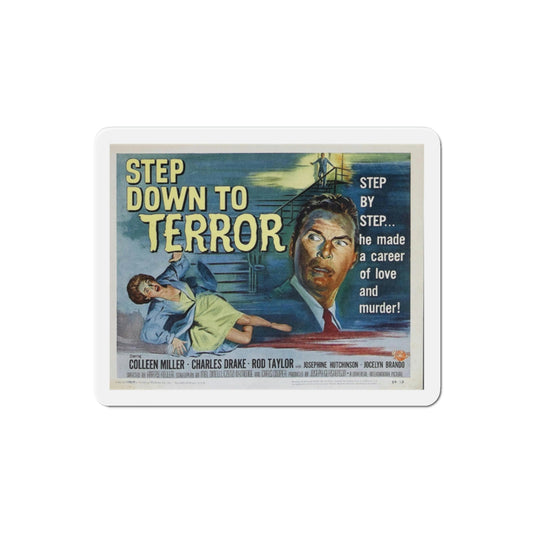 Step Down to Terror 1958 Movie Poster Die-Cut Magnet-2 Inch-The Sticker Space