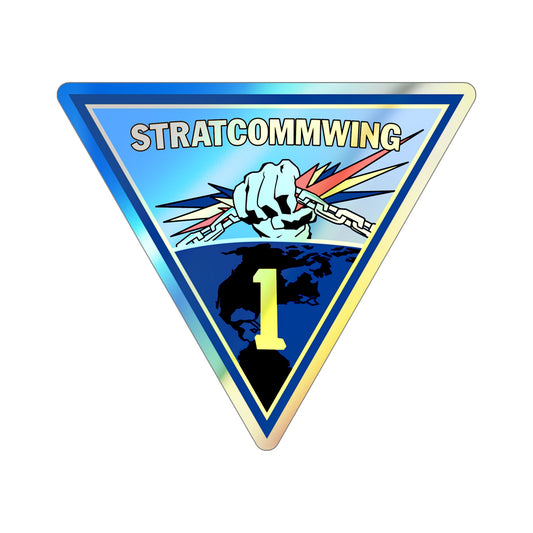 STRATCOMMWING 1 (U.S. Navy) Holographic STICKER Die-Cut Vinyl Decal-6 Inch-The Sticker Space
