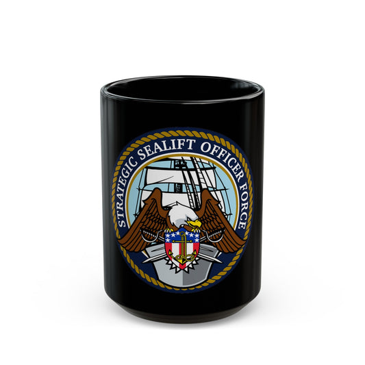 Strategic Sealift Officer Force (U.S. Navy) Black Coffee Mug-15oz-The Sticker Space