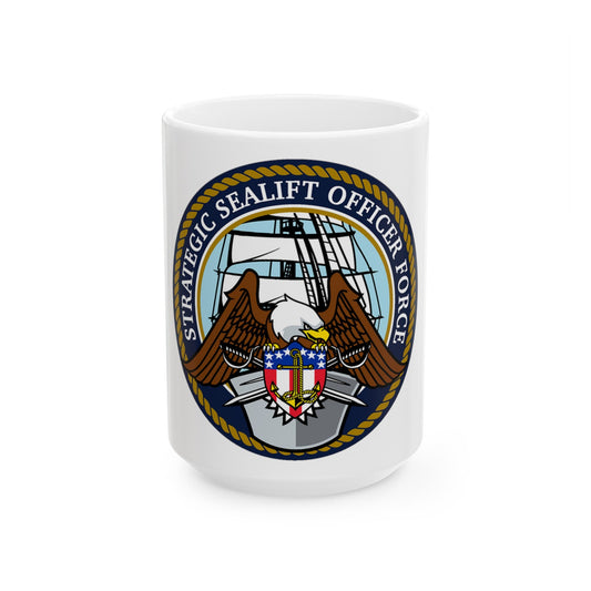 Strategic Sealift Officer Force (U.S. Navy) White Coffee Mug-15oz-The Sticker Space