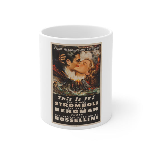 Stromboli 1950 Movie Poster - White Coffee Cup 11oz-11oz-The Sticker Space