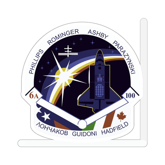 STS 100 Patch NASA STICKER Vinyl Die-Cut Decal-6 Inch-The Sticker Space