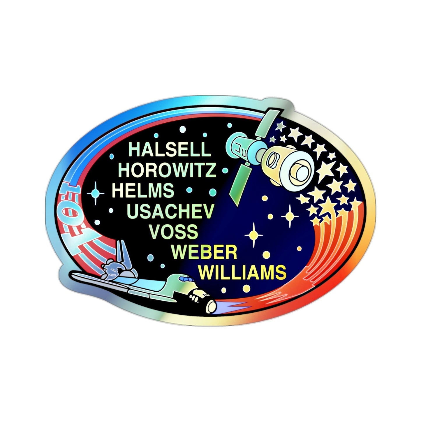 STS 101 (NASA) Holographic STICKER Die-Cut Vinyl Decal-2 Inch-The Sticker Space