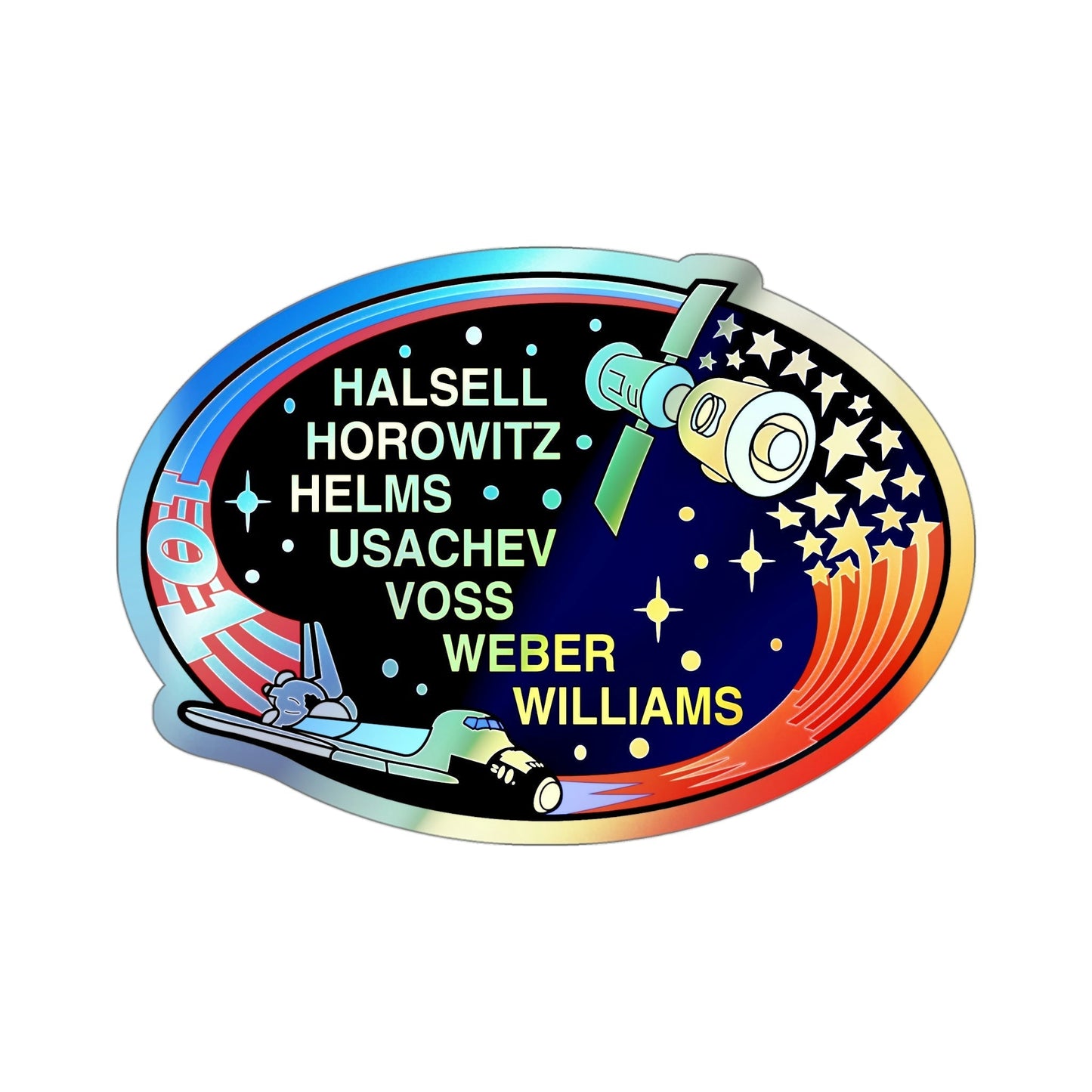 STS 101 (NASA) Holographic STICKER Die-Cut Vinyl Decal-4 Inch-The Sticker Space