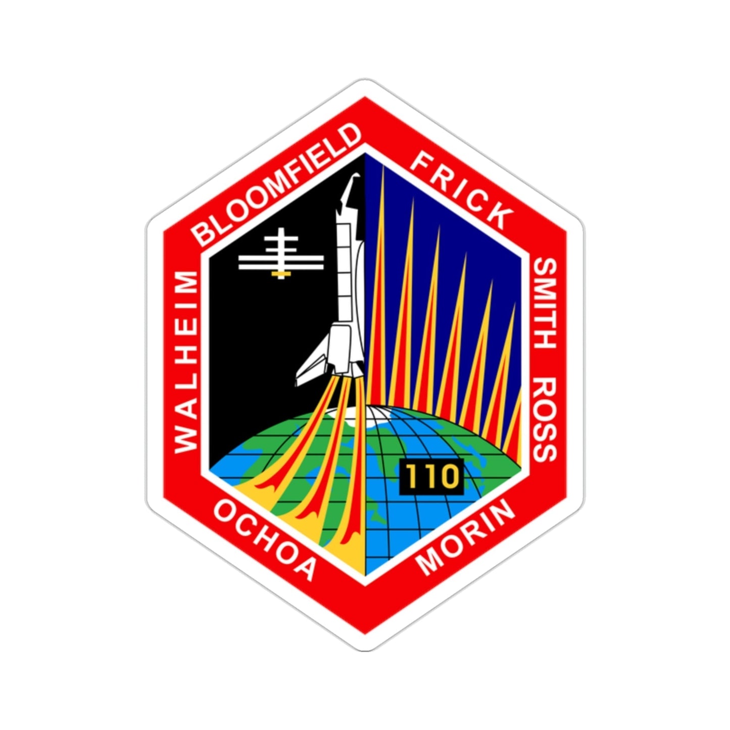 STS 110 Patch NASA STICKER Vinyl Die-Cut Decal-2 Inch-The Sticker Space