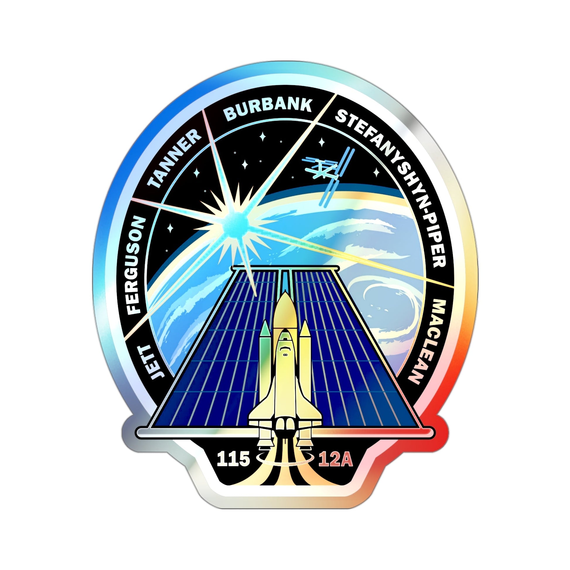STS 115 (NASA) Holographic STICKER Die-Cut Vinyl Decal-3 Inch-The Sticker Space