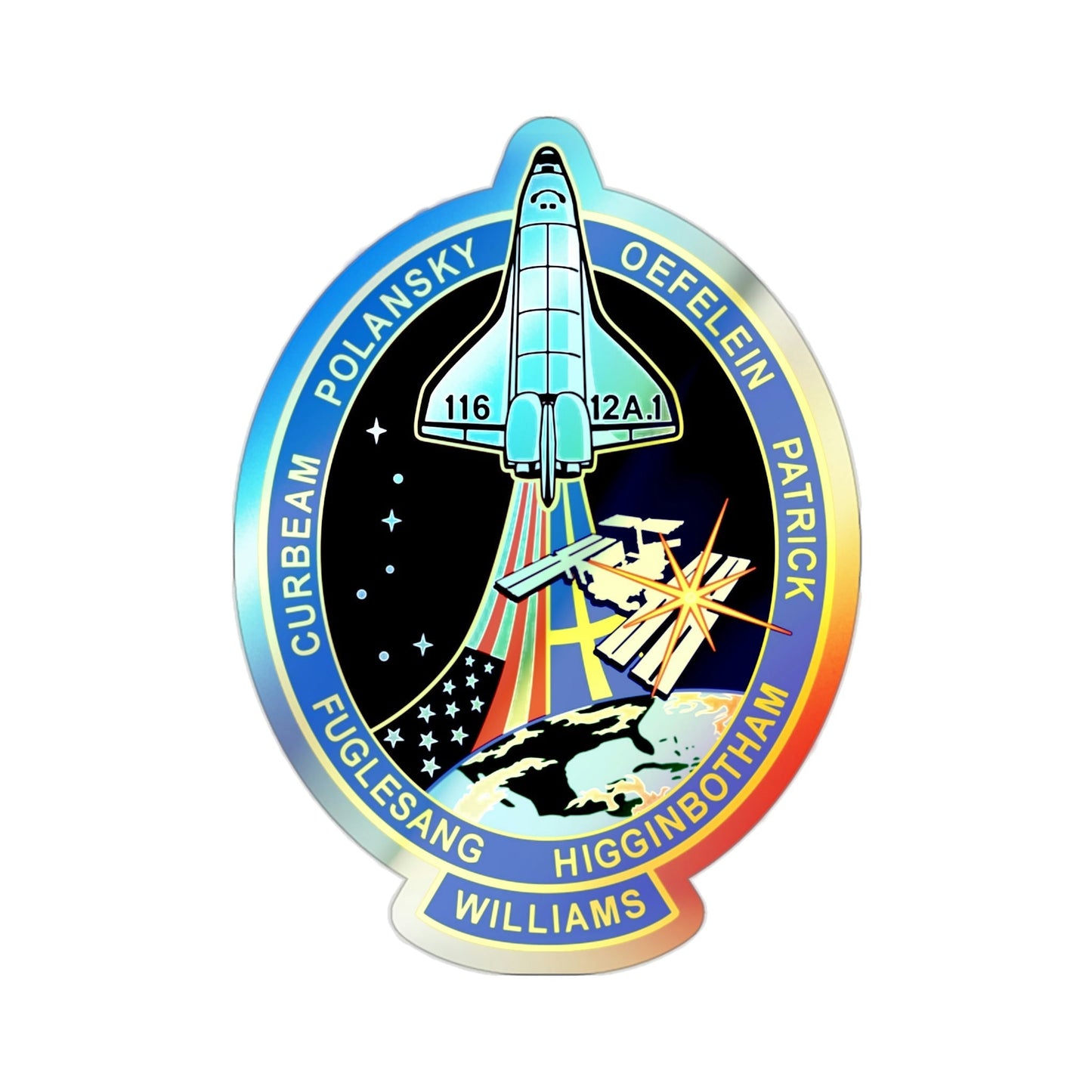 STS 116 (NASA) Holographic STICKER Die-Cut Vinyl Decal-2 Inch-The Sticker Space
