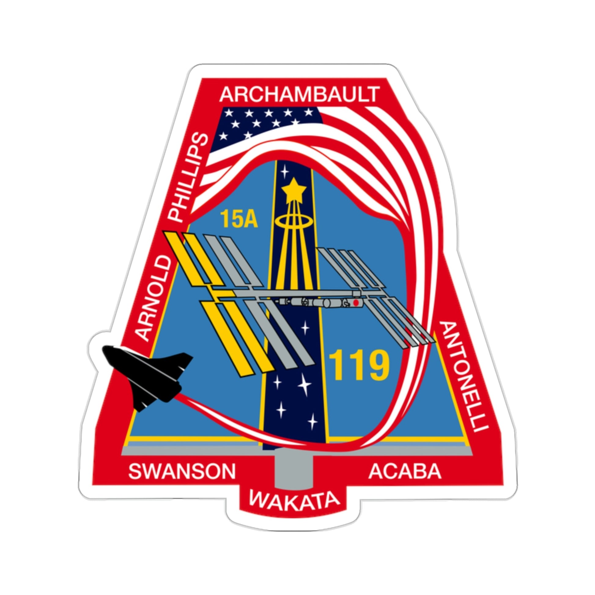 STS 119 Patch NASA STICKER Vinyl Die-Cut Decal-2 Inch-The Sticker Space