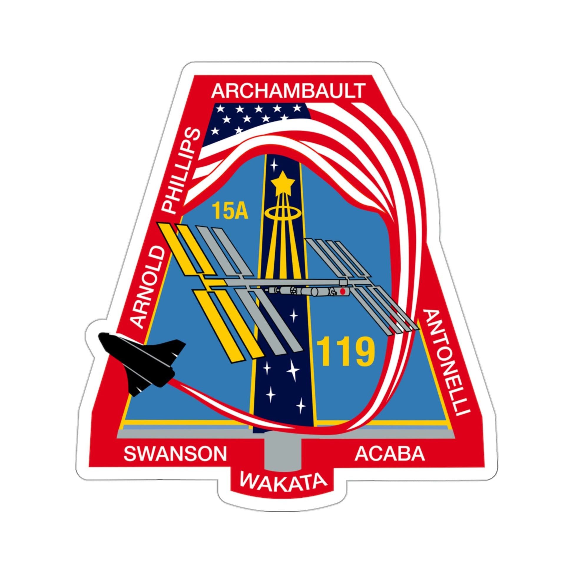 STS 119 Patch NASA STICKER Vinyl Die-Cut Decal-3 Inch-The Sticker Space