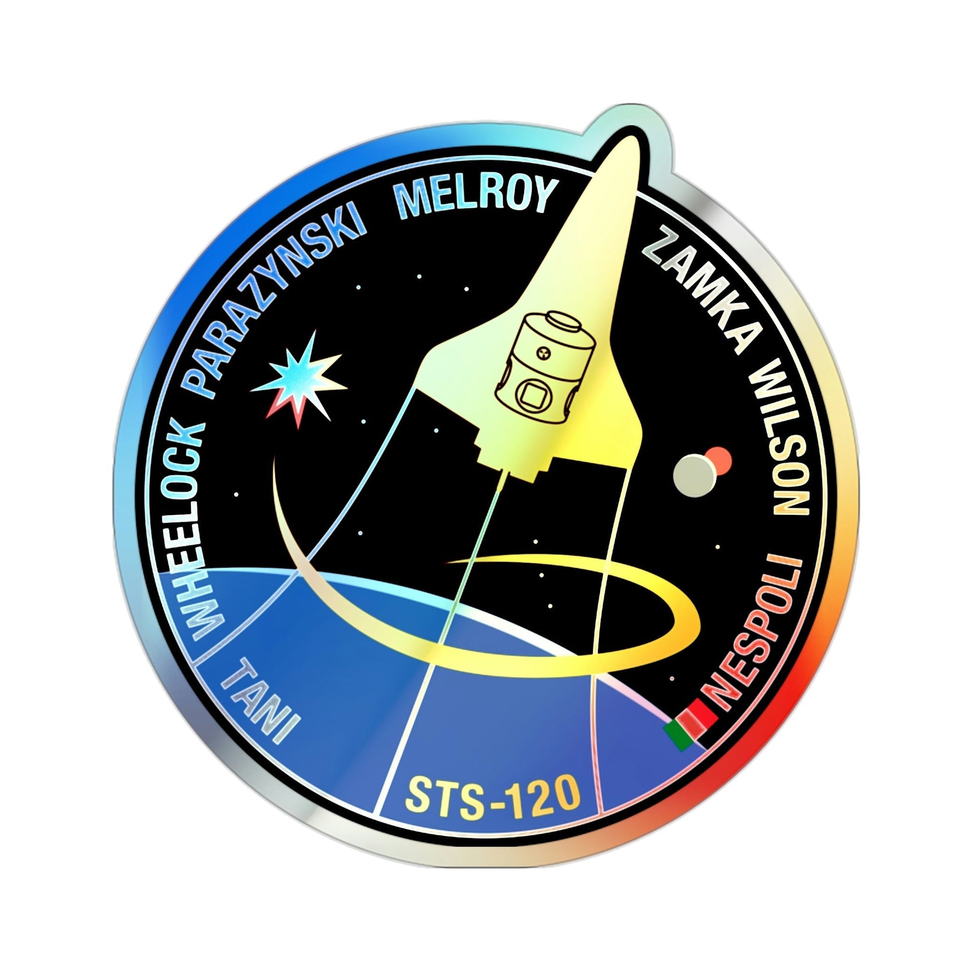STS 120 (NASA) Holographic STICKER Die-Cut Vinyl Decal-2 Inch-The Sticker Space