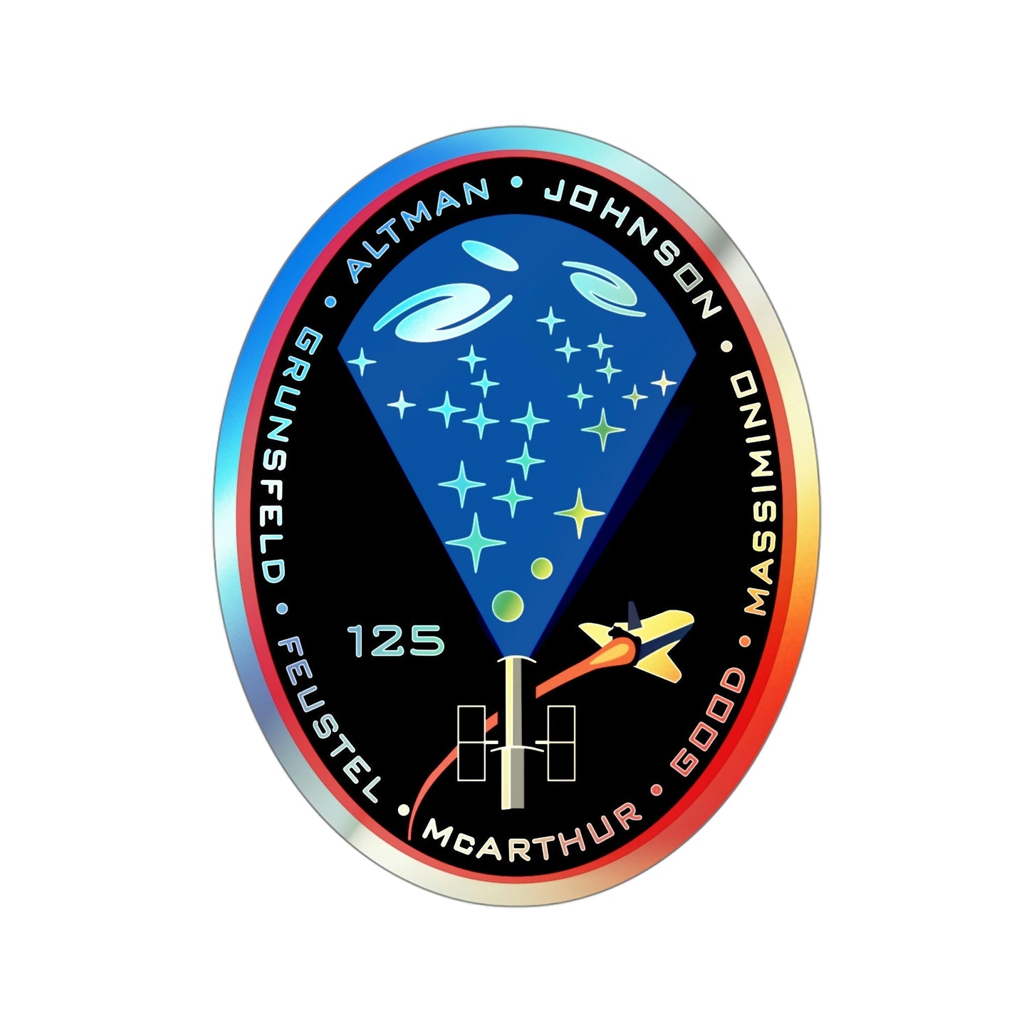 STS 125 (NASA) Holographic STICKER Die-Cut Vinyl Decal-4 Inch-The Sticker Space