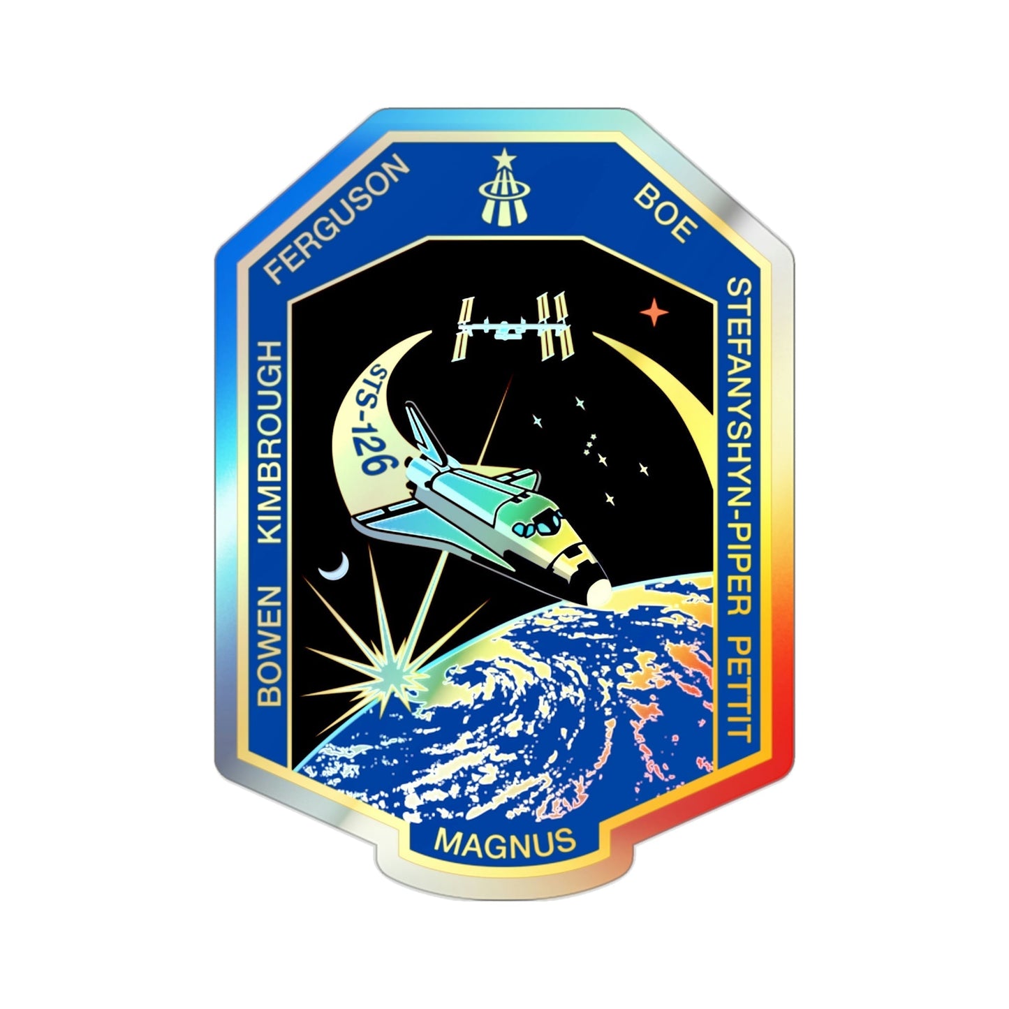 STS 126 (NASA) Holographic STICKER Die-Cut Vinyl Decal-2 Inch-The Sticker Space