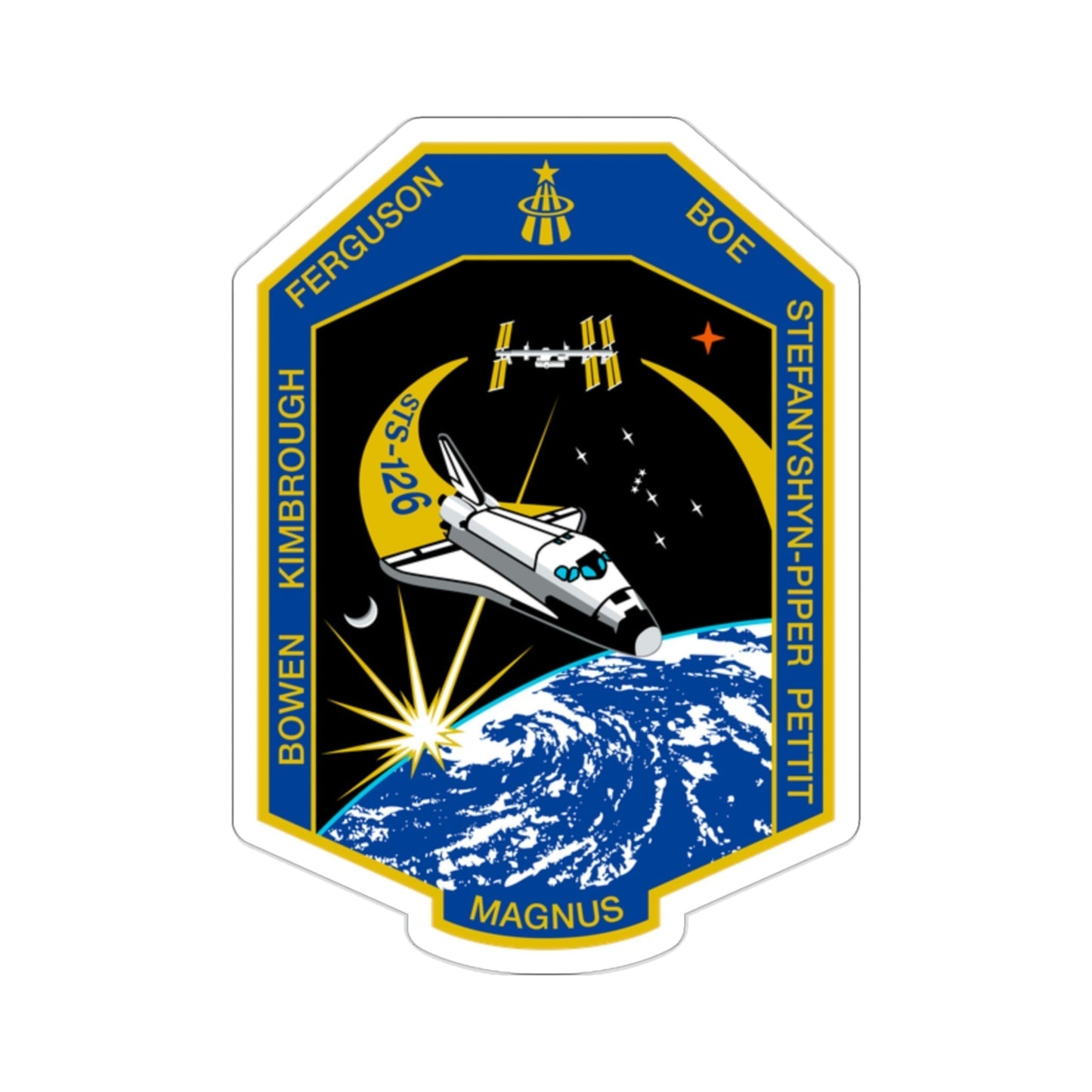 STS 126 Patch NASA STICKER Vinyl Die-Cut Decal-2 Inch-The Sticker Space