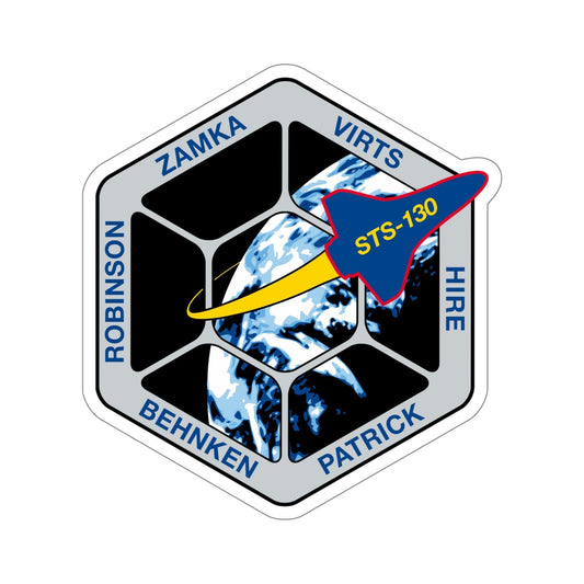 STS 130 Patch NASA STICKER Vinyl Die-Cut Decal-6 Inch-The Sticker Space