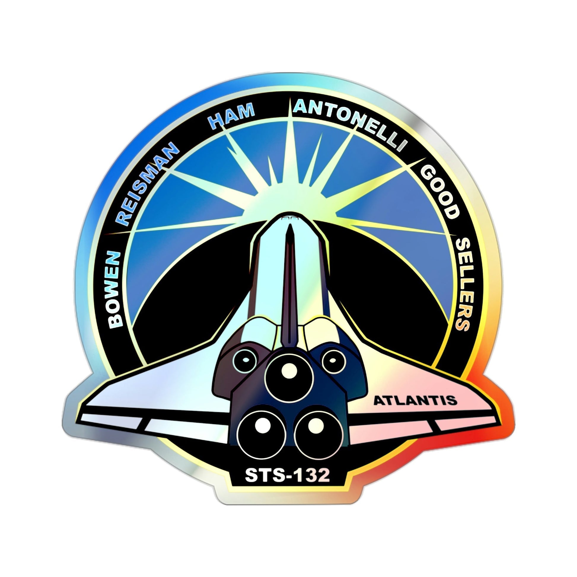 STS 132 (NASA) Holographic STICKER Die-Cut Vinyl Decal-2 Inch-The Sticker Space