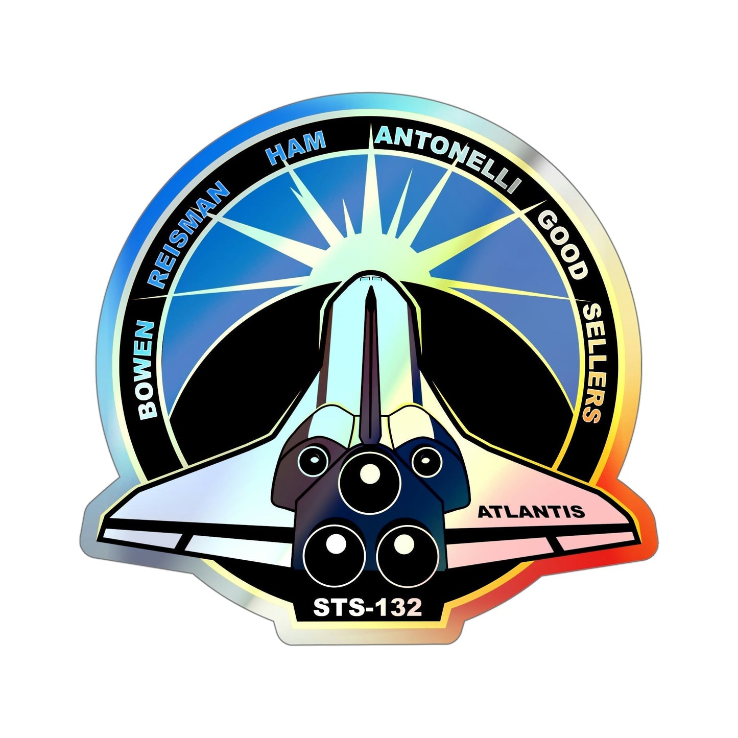 STS 132 (NASA) Holographic STICKER Die-Cut Vinyl Decal-5 Inch-The Sticker Space