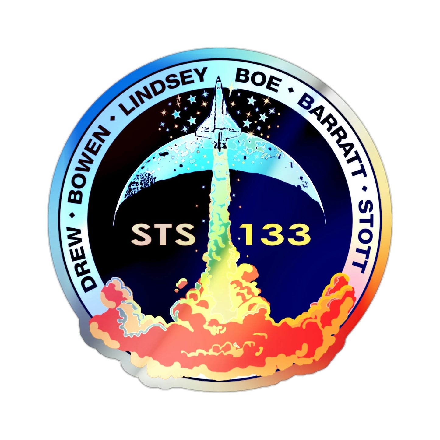 STS 133 (NASA) Holographic STICKER Die-Cut Vinyl Decal-2 Inch-The Sticker Space