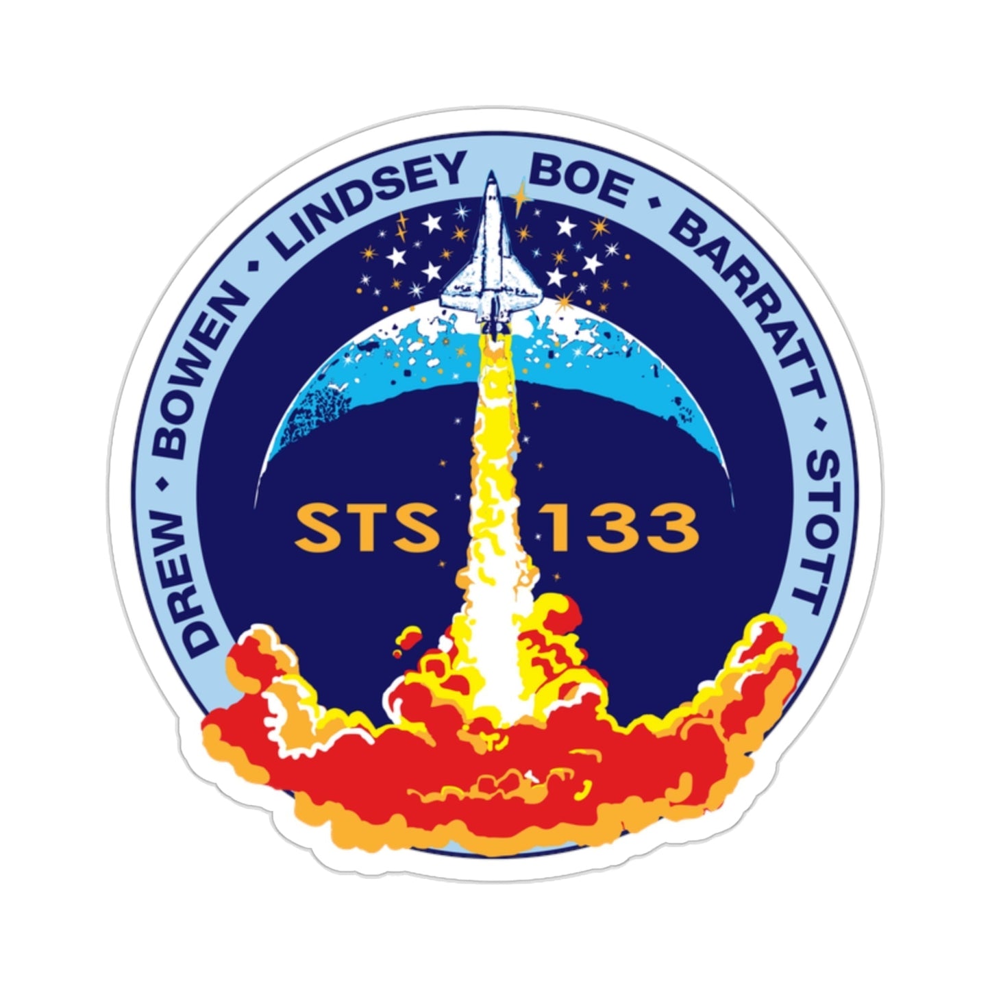 STS 133 Patch NASA STICKER Vinyl Die-Cut Decal-2 Inch-The Sticker Space