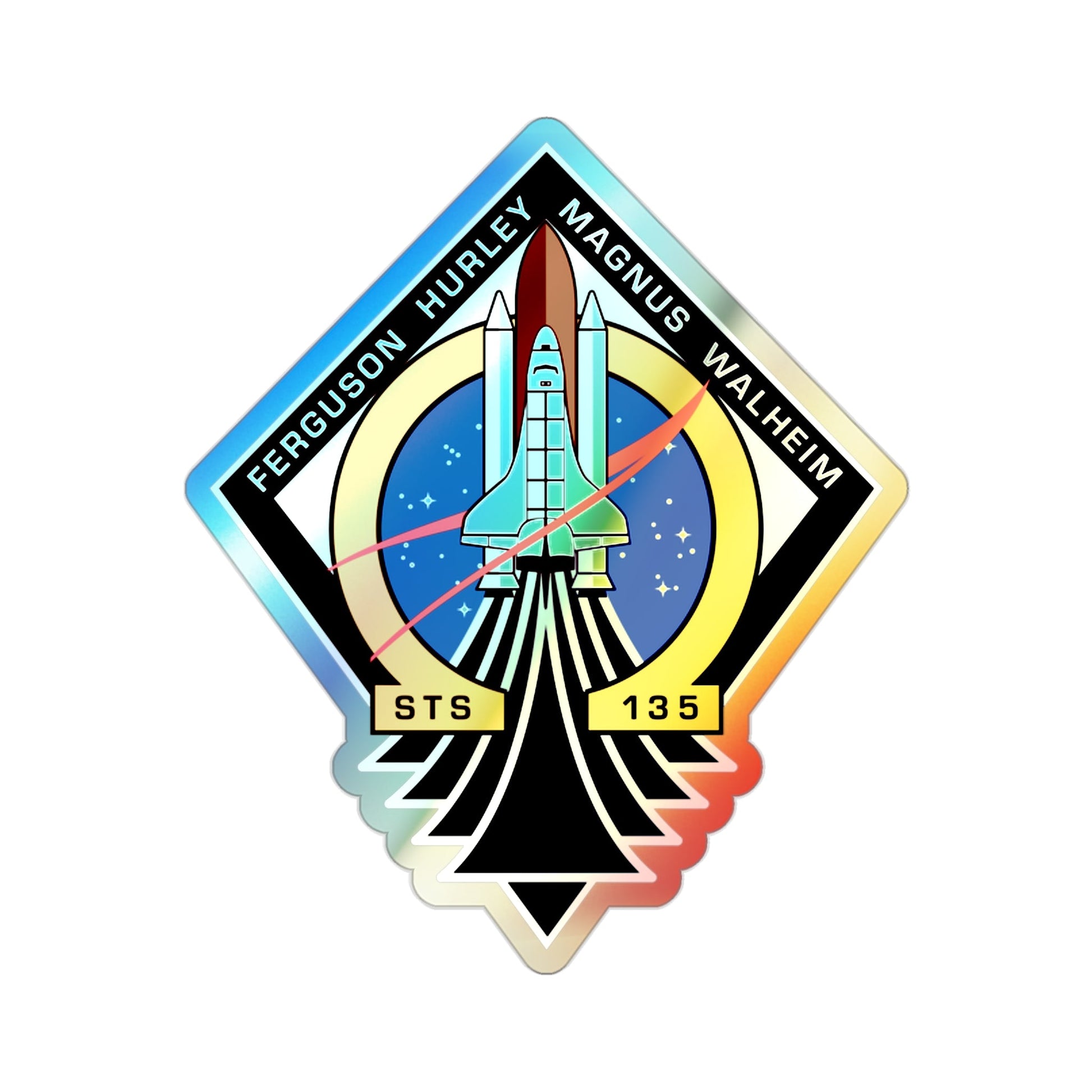 STS 135 (NASA) Holographic STICKER Die-Cut Vinyl Decal-2 Inch-The Sticker Space