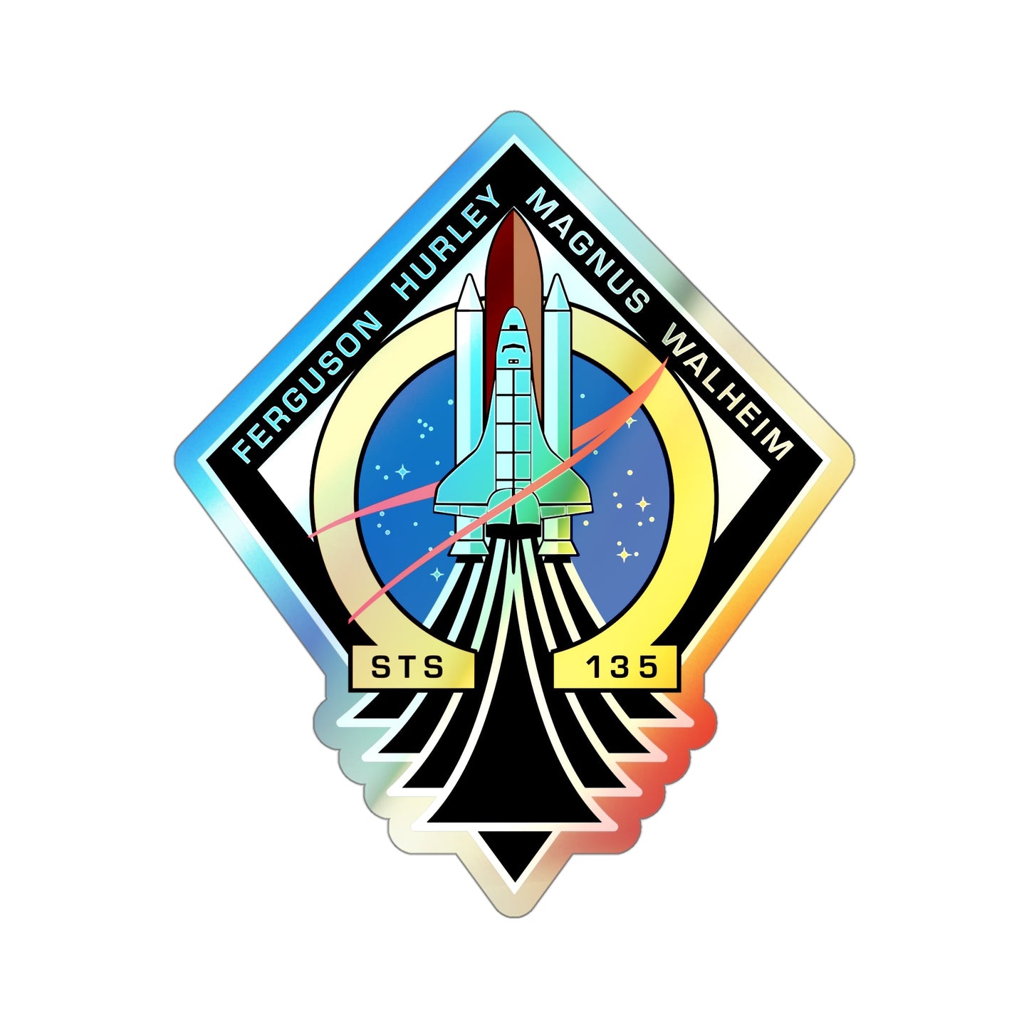 STS 135 (NASA) Holographic STICKER Die-Cut Vinyl Decal-4 Inch-The Sticker Space