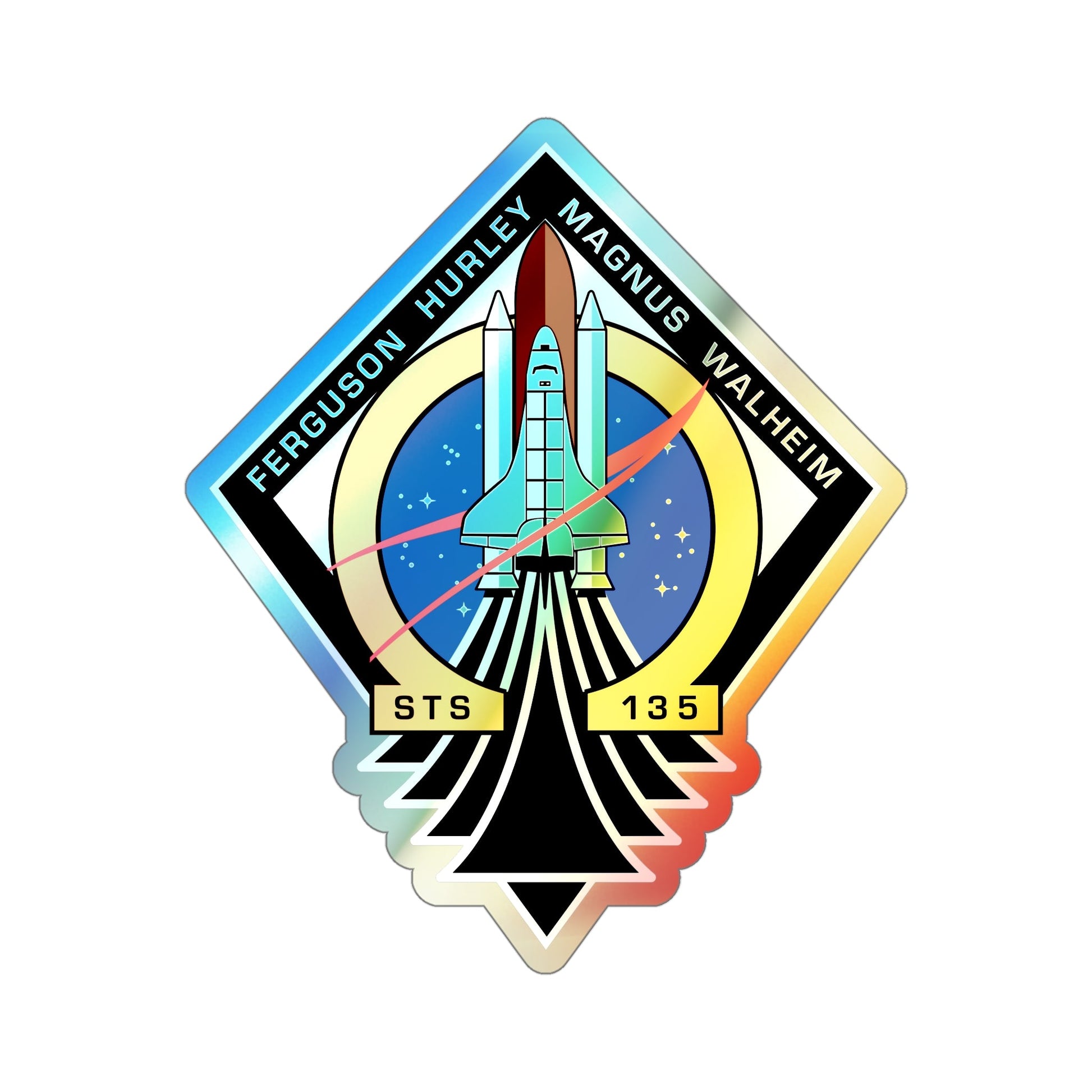 STS 135 (NASA) Holographic STICKER Die-Cut Vinyl Decal-5 Inch-The Sticker Space