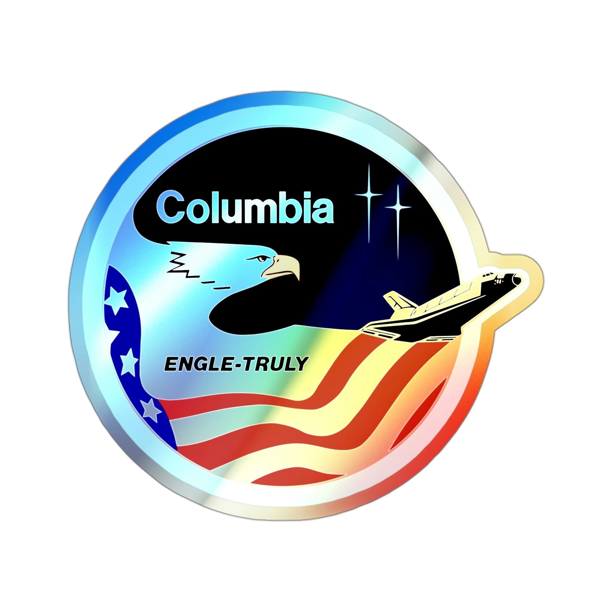 STS 2 (NASA) Holographic STICKER Die-Cut Vinyl Decal-3 Inch-The Sticker Space