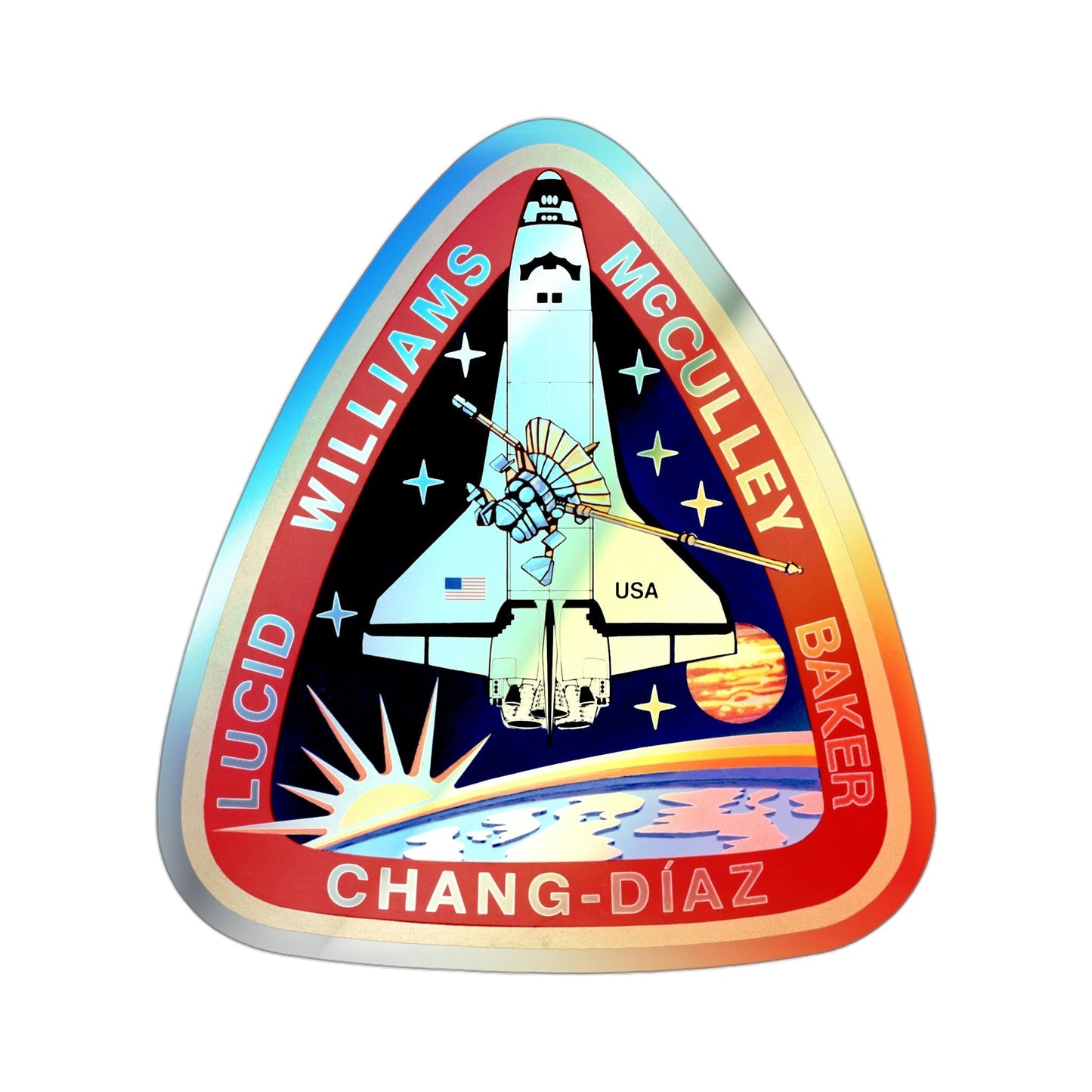 STS 34 (NASA) Holographic STICKER Die-Cut Vinyl Decal-3 Inch-The Sticker Space