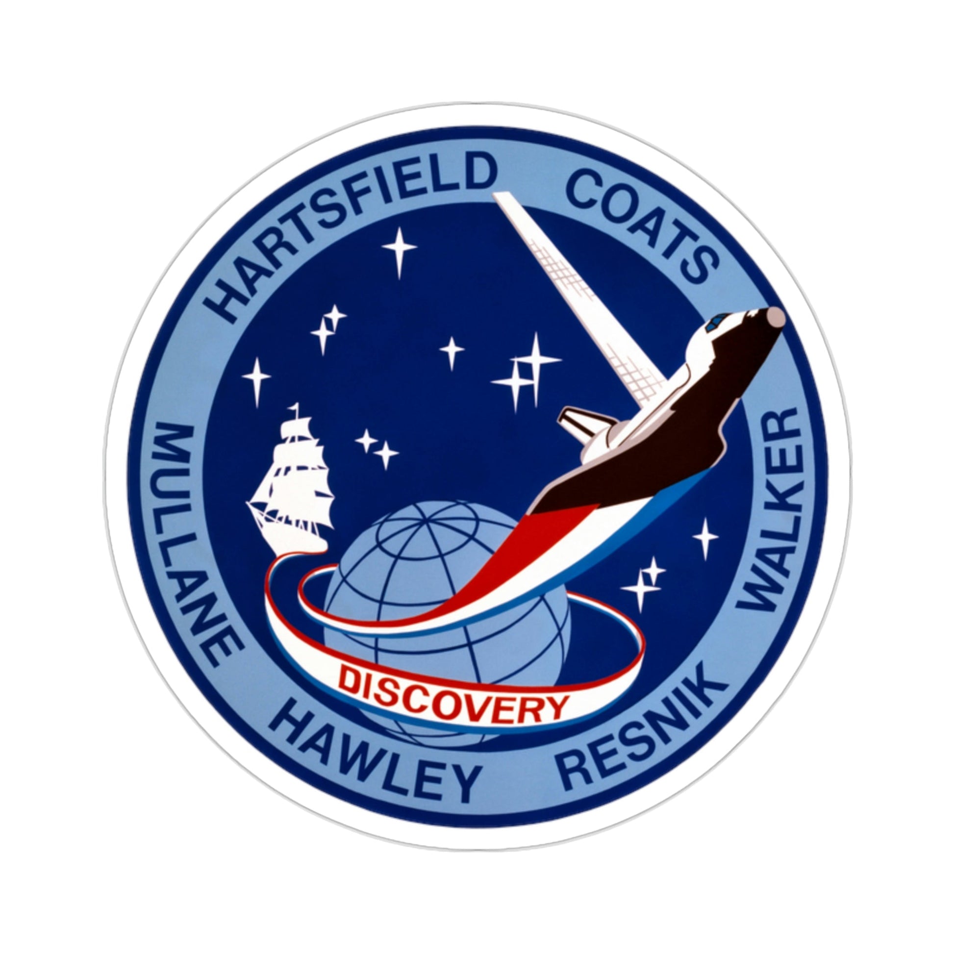STS 41 D Patch NASA STICKER Vinyl Die-Cut Decal-2 Inch-The Sticker Space